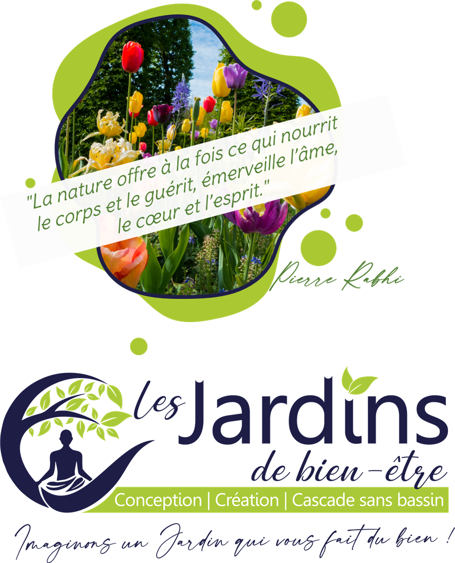 Citation Pierre Rabhi et logo Les Jardins de Bien-Être